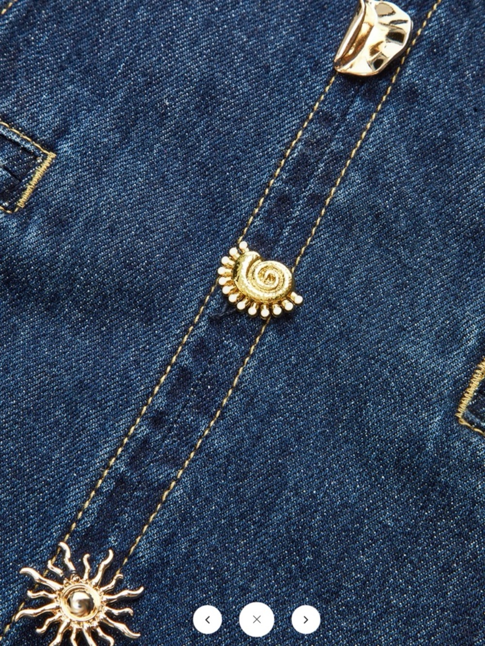 Commense Metal Detail Denim Sleeveless Mini Dress - XL - Picture 6 of 13
